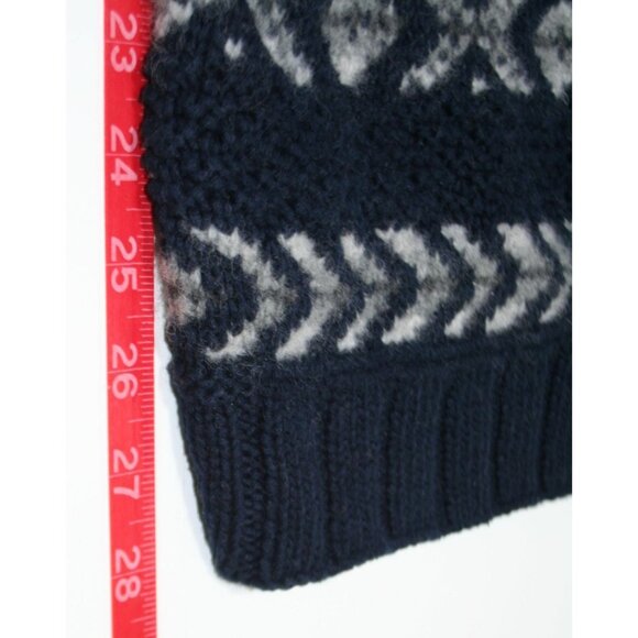 Nautica Mens XL Heavyweight Handknit Sweater Blue Gray Fisherman 3D-Knit - Picture 8 of 9